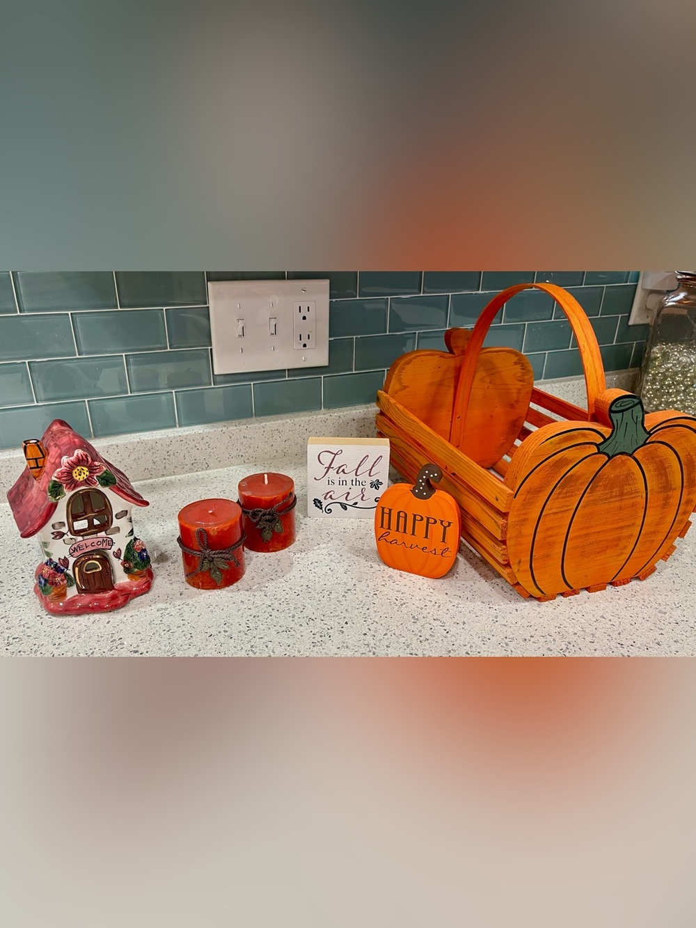 Fall 'Happy Harvest' Orange, Rust, Brown Décor Home Accents